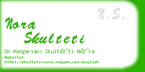 nora skulteti business card